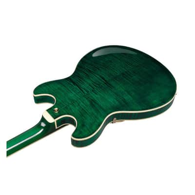 Ibanez AS93FM AS Series Artcore Expressionist Semi-Hollow Electric Guitar - Transparent Moss Green image 5