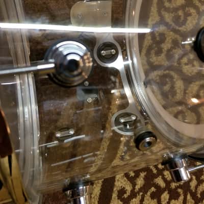 Used DW Design Series 6-Piece Clear Acrylic Drum Set image 13