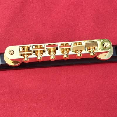 Inlaid ebony Bridge  for Gibson L-5 and high end Archtops Mid 70's - Ebony/Gold image 11