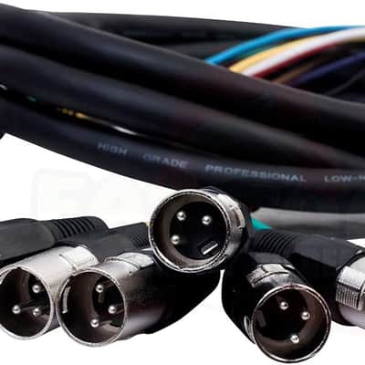 XLR Snake Cable Patch (10ft X 8 Channels) Studio Stage, Live Sound Recording Multicore Cords | Pro Audio Shielded Balanced Wires for Microphone Interface Hub, DJ Digital Mixer, Amplifier image 2