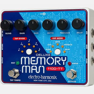 Mint Electro Harmonix Deluxe Memory Man w/Tap Tempo 1100mS Effect Pedal image 1