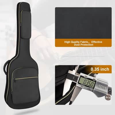 Bass Guitar Case, Bass Guitar Gig Bag 0.35 Inch waterproof Thick Padding Backpack Soft Electric Bass Guitar Bag Dual Adjustable Shoulder Strap Pocket & Back Hanger Loop Black image 3