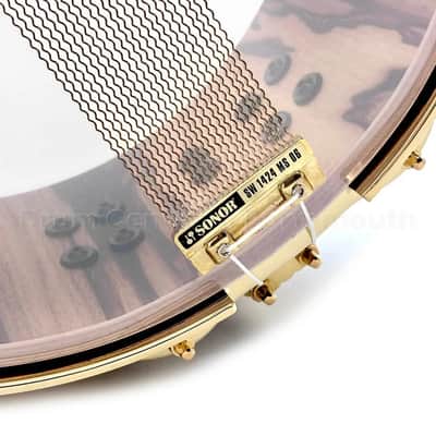 Sonor SQ2 Heavy Beech Snare Drum 14x6 African Marble Gloss w/Gold Hardware image 5