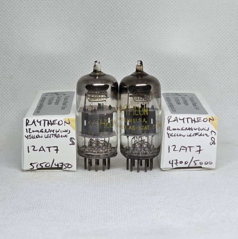 Raytheon 12AT7 Gray Plate Well Matched (9.4%) Pair NOS ECC81 image 1