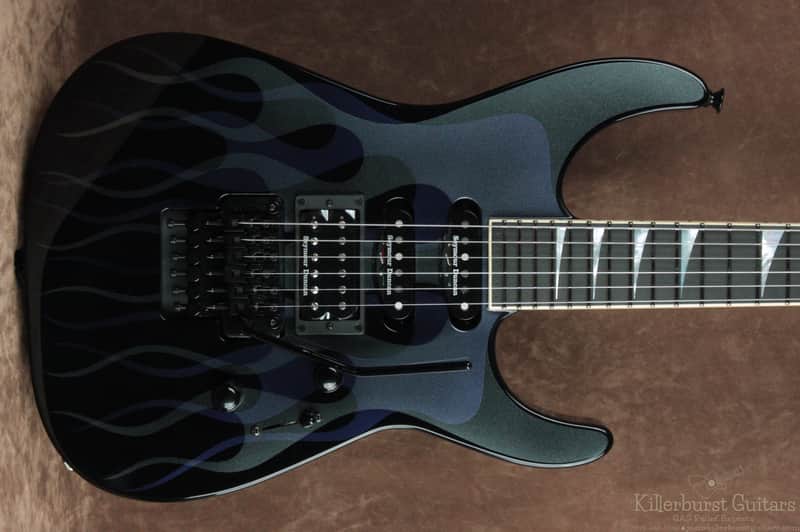 Jackson Custom Shop USA Soloist Stainless Frets 2019 Black Ghost Flames image 1