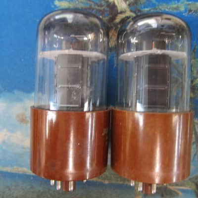 Pair Sylvania JAN-CHS-5932(6L6)Military Spec Power TubesBlack Plates, Incomparable Quality, 1950s, USA, Ex Sound, image 3