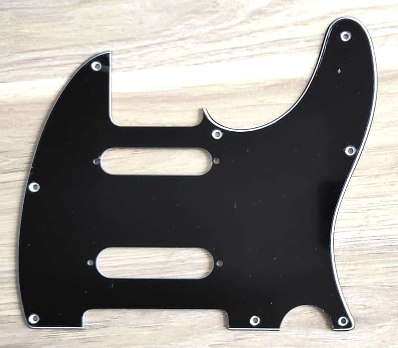 3 ply, 8 holes Black Pickguards for Telecaster® Cut for Sratocaster®, Middle Pic image 1
