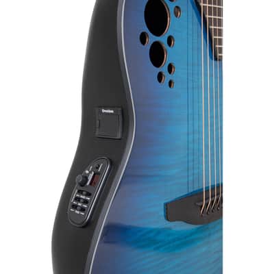 Ovation E-Acoustic Guitar Celebrity Elite Plus Mid Cutaway - Blue Flamed Maple image 11