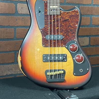 Woodcraft Electric Guitars Retro-Modified Bobcat 4 Relic Sunburst Custom Bass 34" Scale image 2