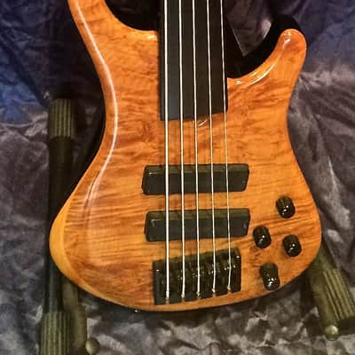 Roscoe LG3005 Fretless Natural/Flame Honey Blonde image 1