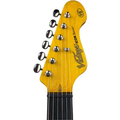 Vintage V6MR-SB Icon Series SSS with Rosewood Fretboard- Distressed Sunburst (Used) image 8