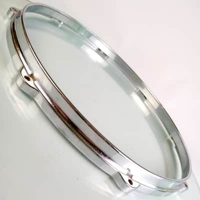 Boosey&Hawkes Ajax 14" Die-Cast Snare Drum/Floor Tom 8Lug Batter Rim/Hoop Chrome image 1