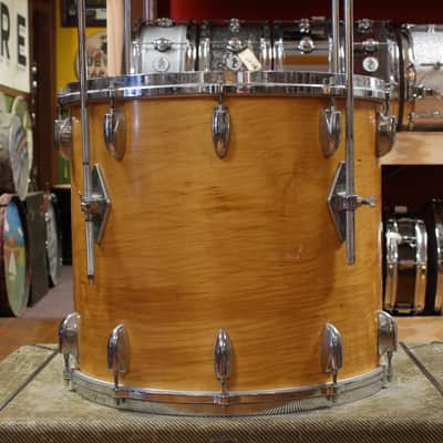 1970s Gretsch Stop Sign Badge Floor Tom in High Gloss Natural Maple 16x18 image 3