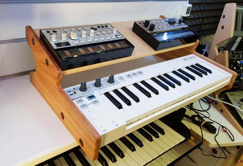 Solid Oak Arturia Keystep with Additional Shelf for Synths Effects Etc image 1