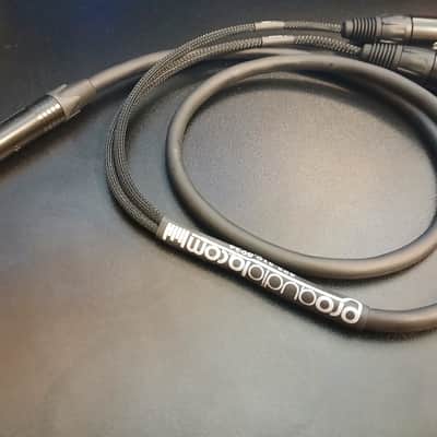 (2) Pro Audio LA 3.5 ft Insert Cable Right Angle 1/4" TRS to Dual Locking Female 1/4" image 2