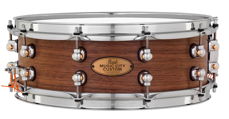 Pearl *Pre-Order* Music City Custom 14x5" Walnut Solid Shell Snare Drum Hand Rubbed Nashville Natural Finish, No Inlay | NEW | Made in the USA | Special Order | Authorized Dealer image 1