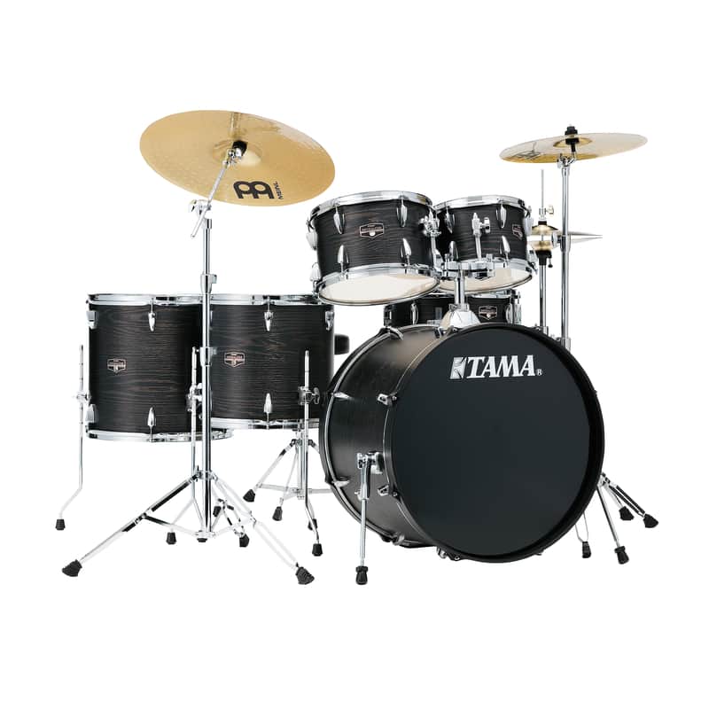Tama Imperialstar 6-Piece Complete Drum Set w/22" Kick - Black Oak Wrap image 1