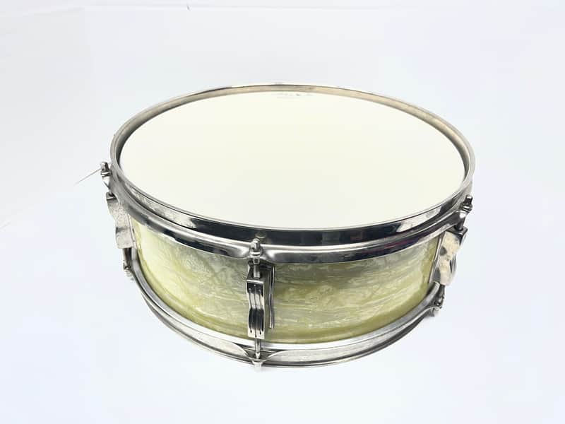 Ludwig No. 491 Pioneer 5x14" 6-Lug Snare Drum with Keystone Badge 1968 - 1969 - White Marine Pearl image 1