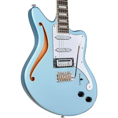D'Angelico Premier Series Bedford SH Limited-Edition Electric Guitar with Tremolo Regular Ice Blue Metallic image 5