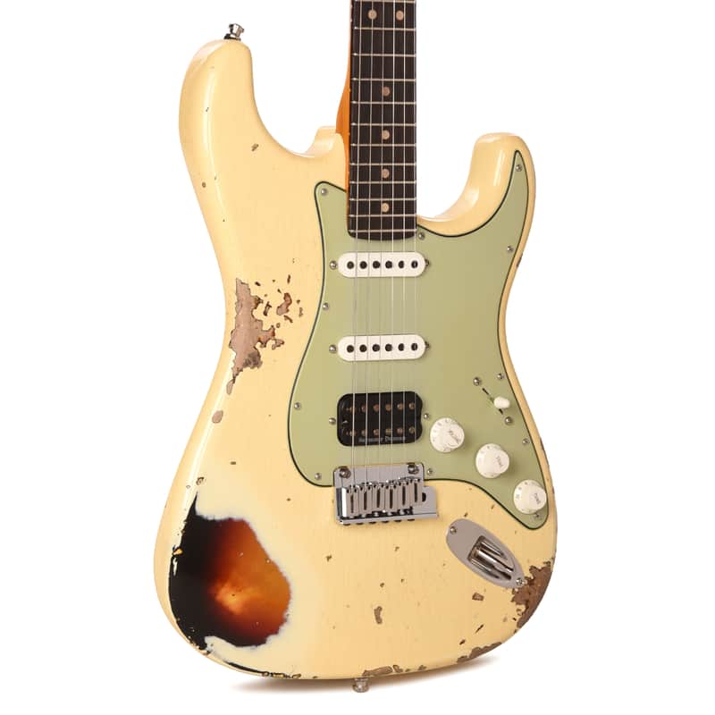 Fender Custom Shop Limited Edition Custom Deluxe HB S-1 Stratocaster Heavy Relic Aged Vintage White over 3-Tone Sunburst w/Closet Classic Hardware (Serial #CZ590707) image 1