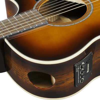 Ibanez AE160 Grand Auditorium Thinline Acoustic-Electric Guitar, Solid Spruce Top, Vintage Mahogany Sunburst image 5
