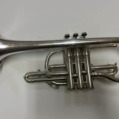 Circa 1920 Brua C. Keefer Silver-Plated Bb/A Rotary-Change Cornet with Case & Slides image 15