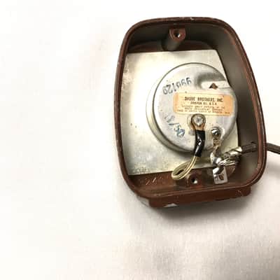 November 1950 Shure CX-80 Brown Finish Vintage HiZ Crystal Microphone- Strong Shure 99B129 Crystal- Harmonica Mic image 2