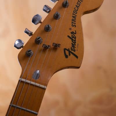 Fender Stratocaster Modified Electric Guitar in Refinished Red, Made in 1974 image 5