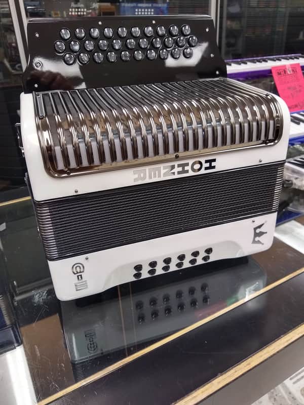 Hohner C-2 Button Accordion White Rainbow FBbEb image 1