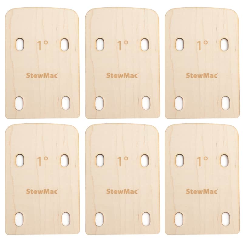 StewMac Neck Shims for Bass, Shaped - 6 Pack of 1 Degree Shims image 1