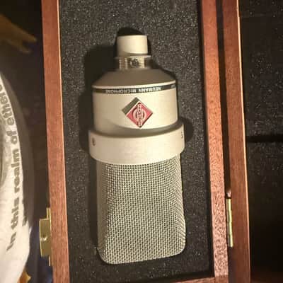 Neumann TLM 103 mt Large Diaphragm Cardioid Condenser Microphone 1997 - Present - silver- wooden display case image 1