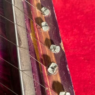 Artur Dantas & João Moreira Citara Mini Harpa | Vintage 15-String Lap Harp 1970s - Striped Maroon - With Sheet Music image 11