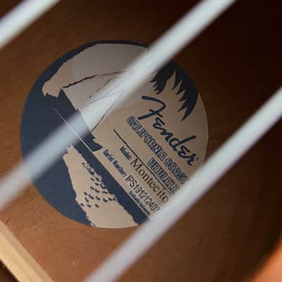 2019 Fender Montecito Tenor Ukulele California Coast Series V1 - Natural image 3