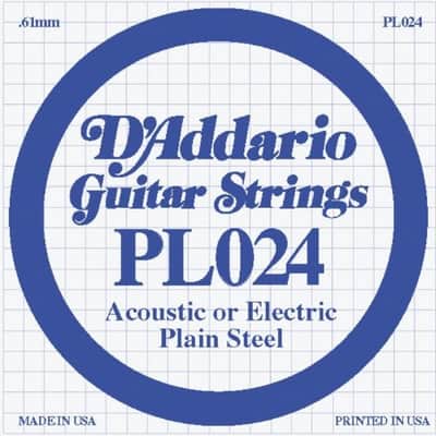 D'Addario Single Plain Steel .024 String image 3