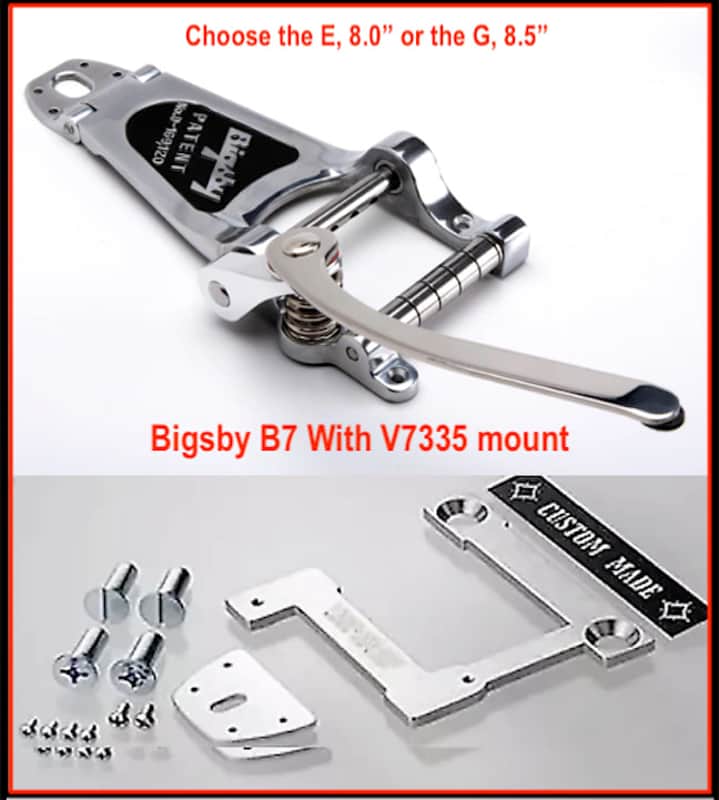 A Bigsby B7 with Either Vibramate Bolt-On Mount V7335e(8") or V7335g(8.5") For ES/Dot series guitars image 1