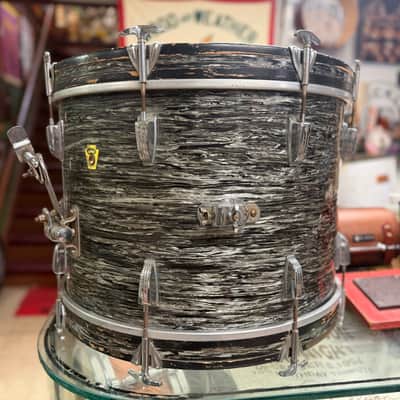 1959/60 Ludwig 14x20 Transition Badge Bass Drum in Black Oyster Pearl image 8