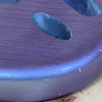 1876g Kohlin Guitars S-Type Roasted Pine replacement body Aged Nitro Relic Vintage purple sparkle Made in Sweden image 3