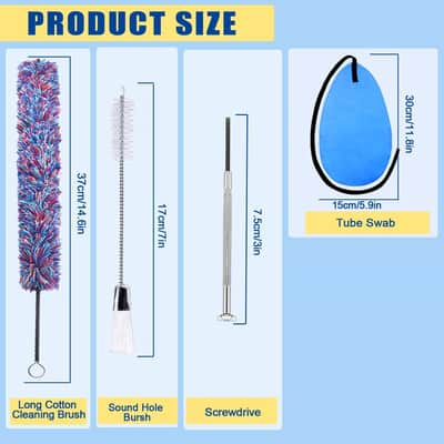 Flute Care Cleaner Kit with Cork Grease,Multifunctional Cleaning Brush, Cotton Cleaning Brush, Swab and Screw Flute Cleaning Kit for Base Maintenance image 2