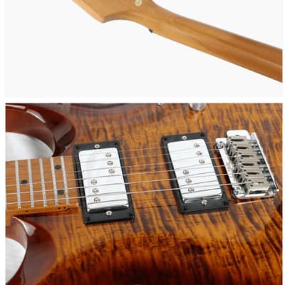 Ibanez style - Luxars S-G37-T 2025 - Flamed brown image 4