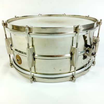 Gretsch 6.5x14"Broadkaster Nickel-Brass NOB Snare Drum 8Lug Vintage 1949-50 RARE image 3