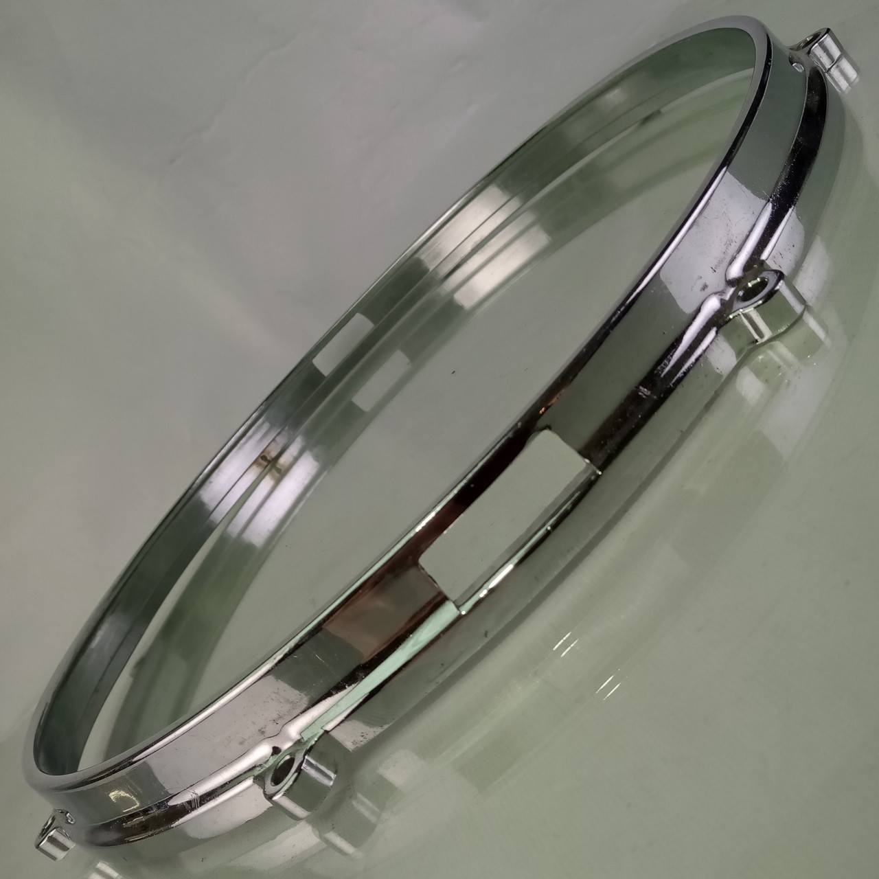Ajax 14" Die-Cast Snare Drum Resonant Side Rim/Hoop 8-Lug Chrome Vintage 60s — main photograph