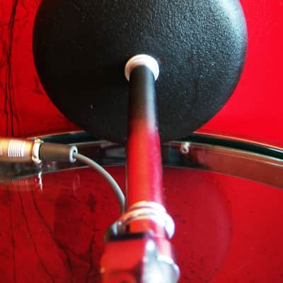 Vintage 1960's Olson M-102 dual crystal pill microphone w cable & Atlas stand RCA Calrad Monarch Lafayette Alrad image 10