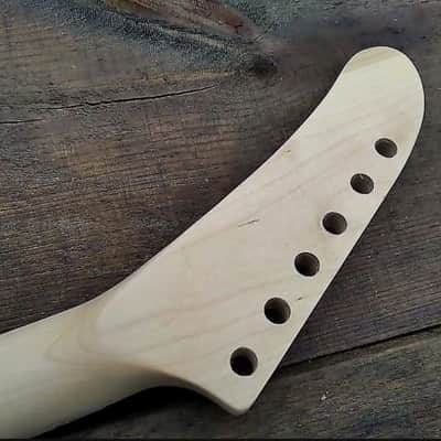 24 SHARK FIN NECK MAPLE GUITAR NECK WITH FLOYD ROSE NUT INSTALLED DIY NECK image 7