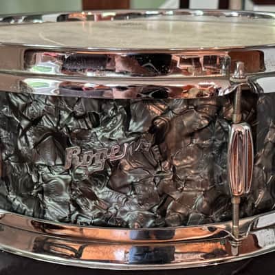 Rogers Luxor 5 x 14" Snare Drum #3720 Vintage 60's Black Diamond Pearl Cleveland  6 Lug image 1