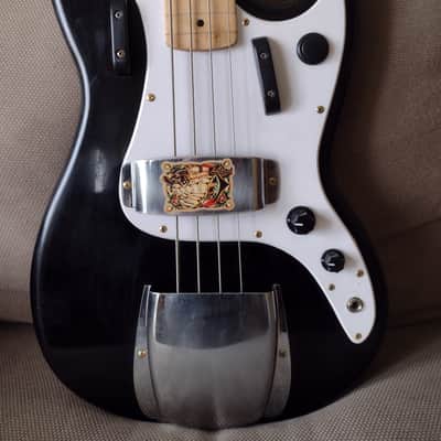 Modded Squier Bronco 2021 Black Fretless Vintage Look Killswitch image 1