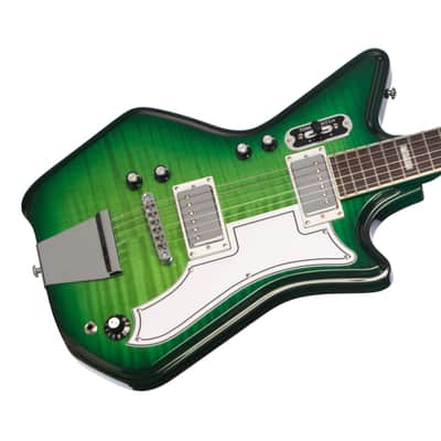 Airline Guitars Jetsons 2P FM Green Burst Flame image 3