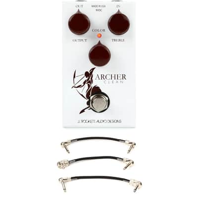 J. Rockett Audio Designs Archer Clean Colored Boost Pedal with 3 Patch Cables image 1