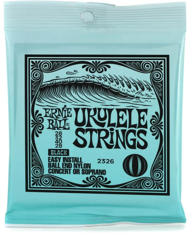 Ernie Ball 2326 Black Nylon Ball End Concert/Soprano Ukulele Strings (2-pack) Bundle image 1