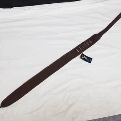 PERRI's Brown SUEDE Leather SHEEPSKIN Guitar STRAP - new - 2.5" wide image 3