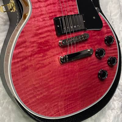 NEW! Gibson Dealer Select Custom Shop Les Paul Custom AAA Super Curly Figured Top - Transparent Pink - Authorized Dealer - WOW! 8.8 lbs - G07451 image 9